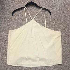 Banana Republic Cream Satin-Look Cross Strap Cami